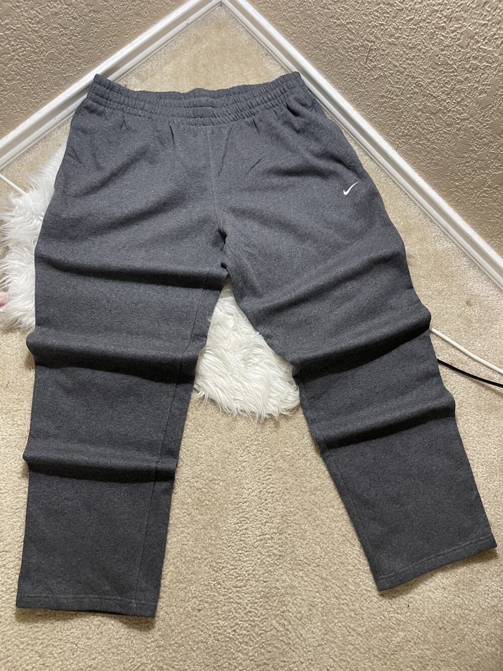 NEW Y2K Nike Baggy Sweatpants Men’s XL Gray Heavyweight Fleece Loose Lounge